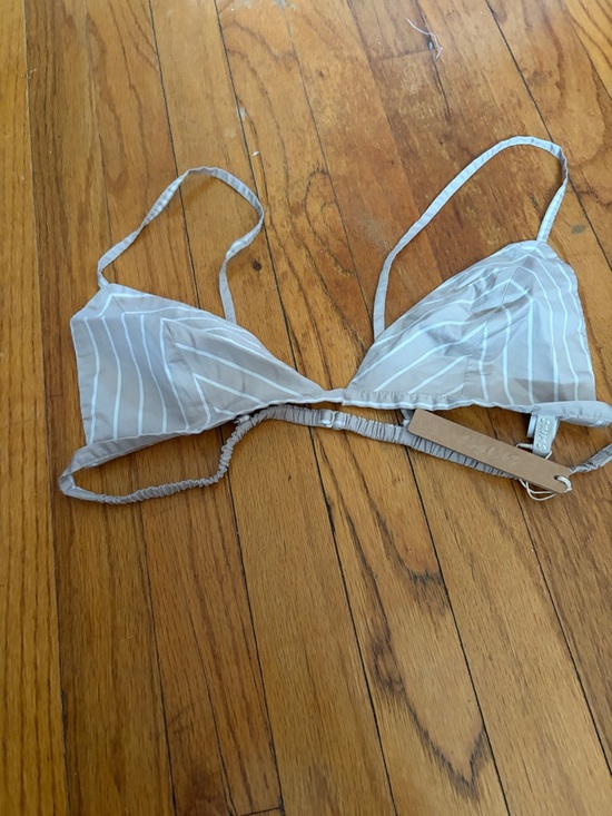 SKIMS Other - SKIMS Striped Triangle Bralette in Light Taupe